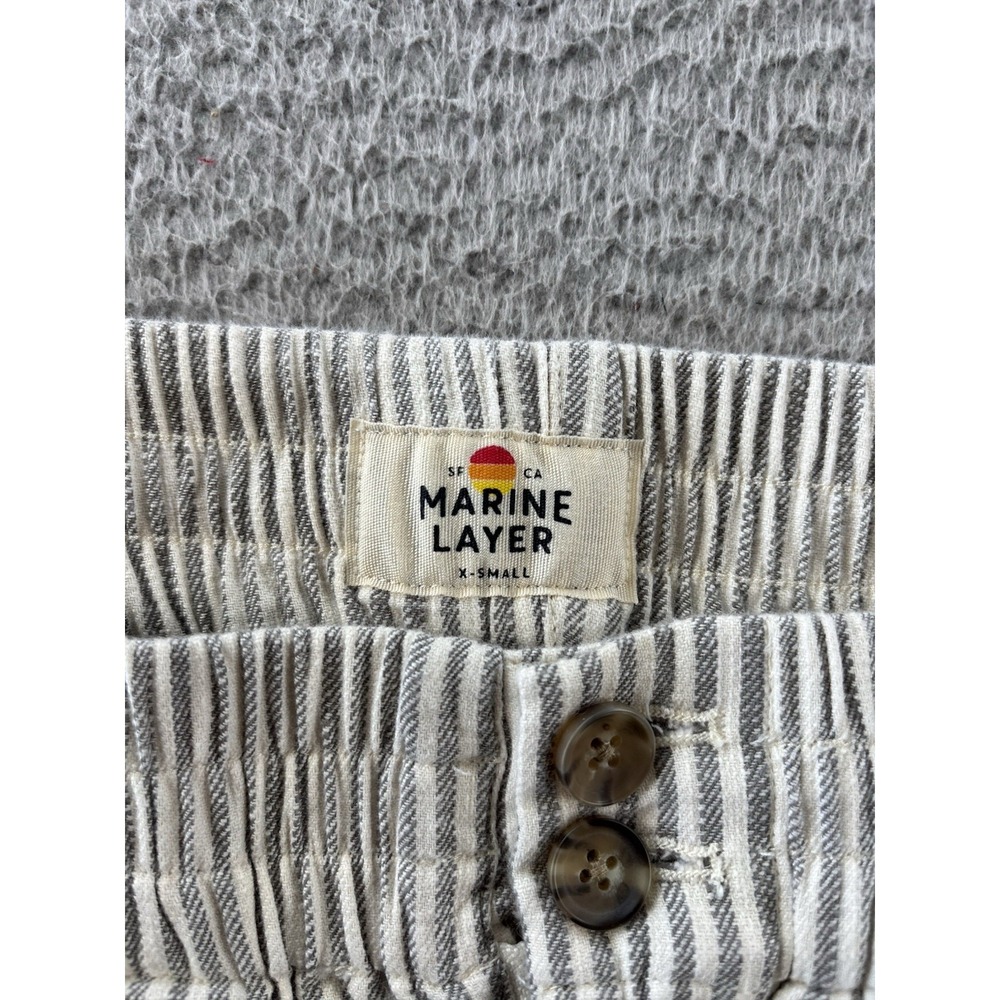 Marine Layer Allison Pants Womens XS Gray Striped Pull On Crop Tencel Casual - Picture 5 of 10
